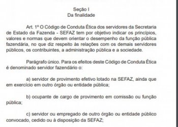 Publicado em Diário Oficial o Código de Ética dos Servidores da Secretaria da Fazenda do Estado