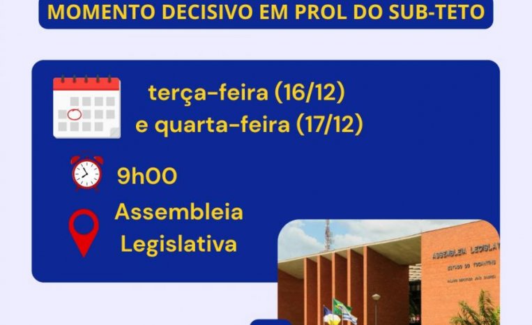 ATENÇÃO PARA A CONVOCAÇÃO! TERÇA E QUARTA-FEIRA NA ASSEMBLEIA LEGISLATIVA